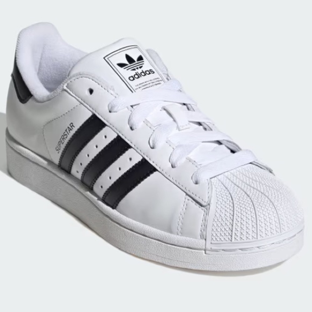 Youth Adidas White Black Superstar Sneakers Shell Toe